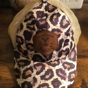 Leopard Print Cap with Logo Patch